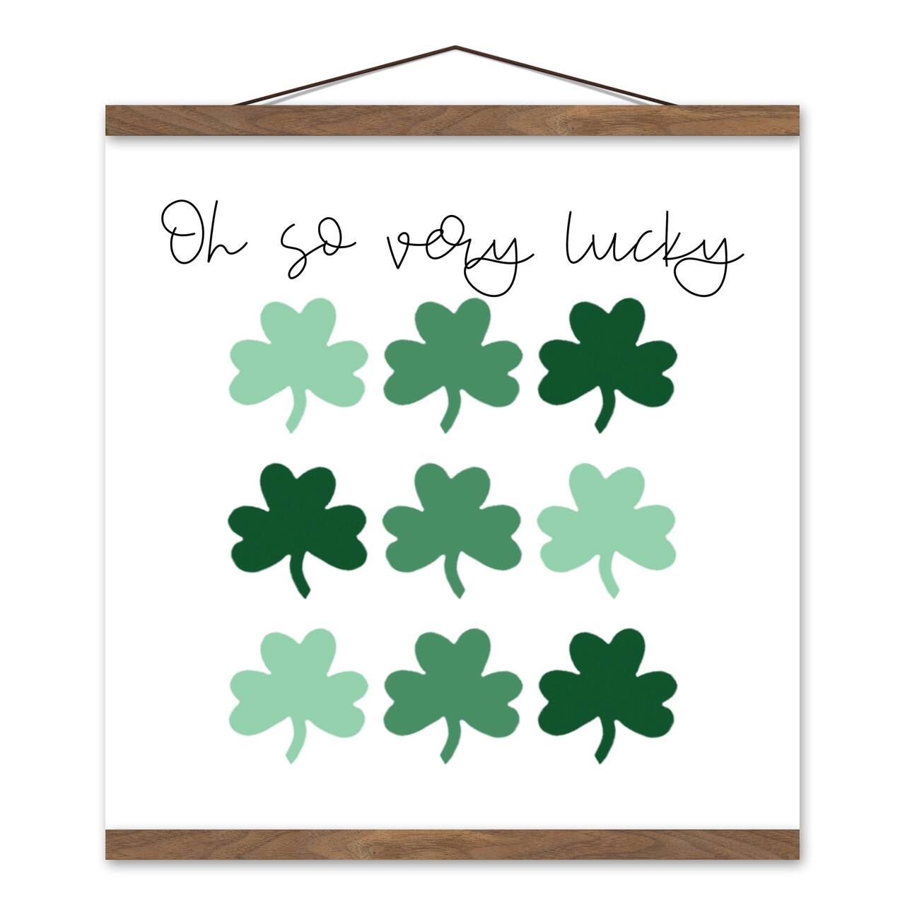 Shamrock Duplicate Hanging Canvas 16" x 16" Teak Hanging Canvas